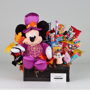 Candy Bouquet of Sweets and Mickey Mouse Plush in Halloween Costume