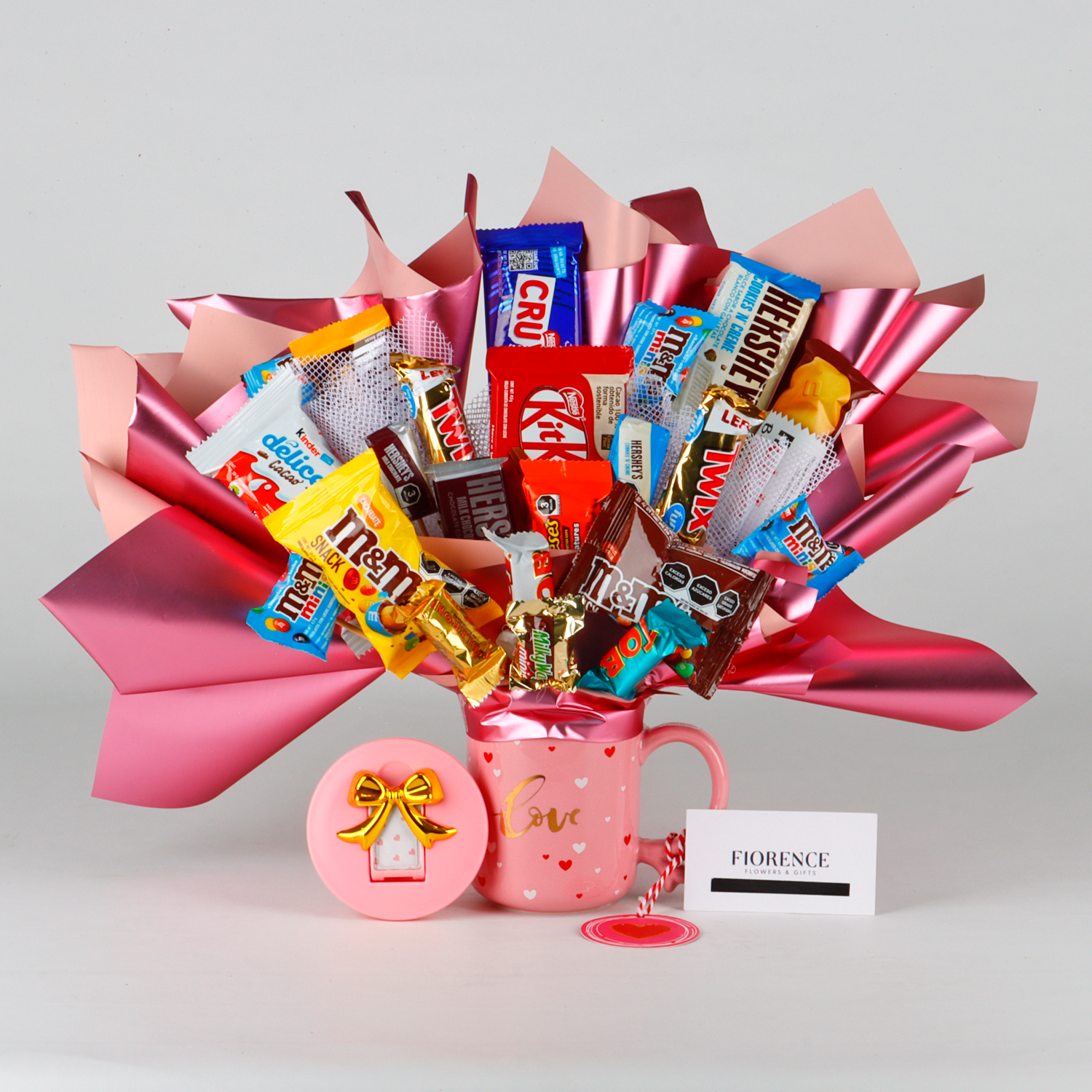 Candy Bouquet en Taza con Tapa 