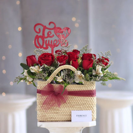 Arreglo de Rosas, Rosas rojas, Fiorence, Puebla. rosas en bolsa, cumpleaños, venta de flores, flores regalos para mujer, flores Puebla,,florerias, entrega 