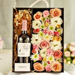 Caja Deluxe con Jardín de Flores y Botella de Vino