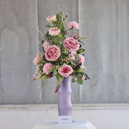 Silk arrangement with Peonies and Roses