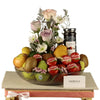 Thank You Gift with Flowers, Fruit, Jam and Cheeses