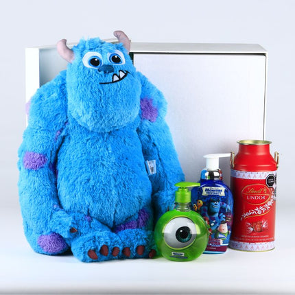 Peluche Sullivan de Monsters, Inc con Jabón para Manos y Chocolates