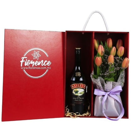 Special box of Tulips and Baileys.