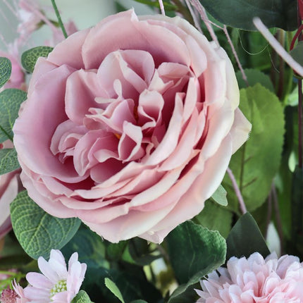 Silk arrangement with Peonies and Roses