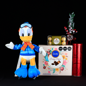 Pato Donald Esquiador con Chocolates y Galletas