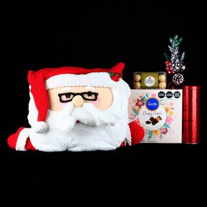 Santa Claus Decorative Cushion with Chocolates and Cookies