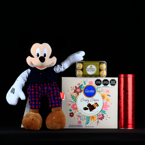 Disney Mickey Mouse Plush with Cookies and Chocolates