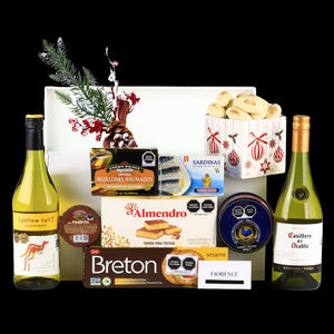 Regalo Navideño Gourmet con Dúo de Vinos Blancos