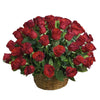 100 Red Roses in a Basket