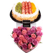 Fruit Cake and Rose Arrangement 