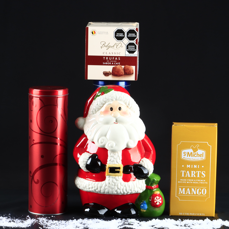 Traditional Santa Claus Cookie Jar with delicious treats