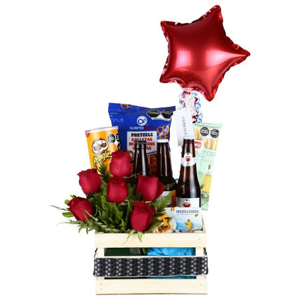 Regalo Especial con Cervezas y Rosas