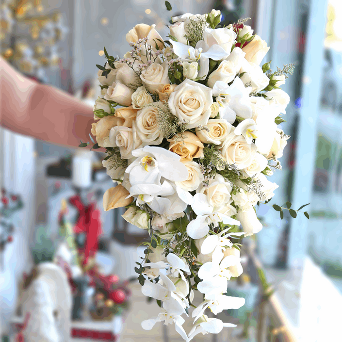 Ramo de Novia con orquídeas y rosas