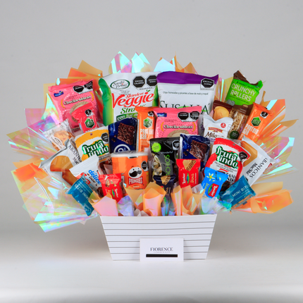 Candy Bouquet con delicias dulces y saladas.