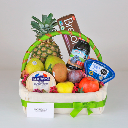 Gourmet Fruit Basket with Cheesse